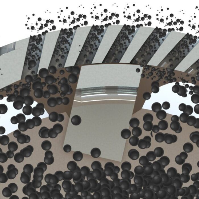 Rotor Stator Blade Top View Particles